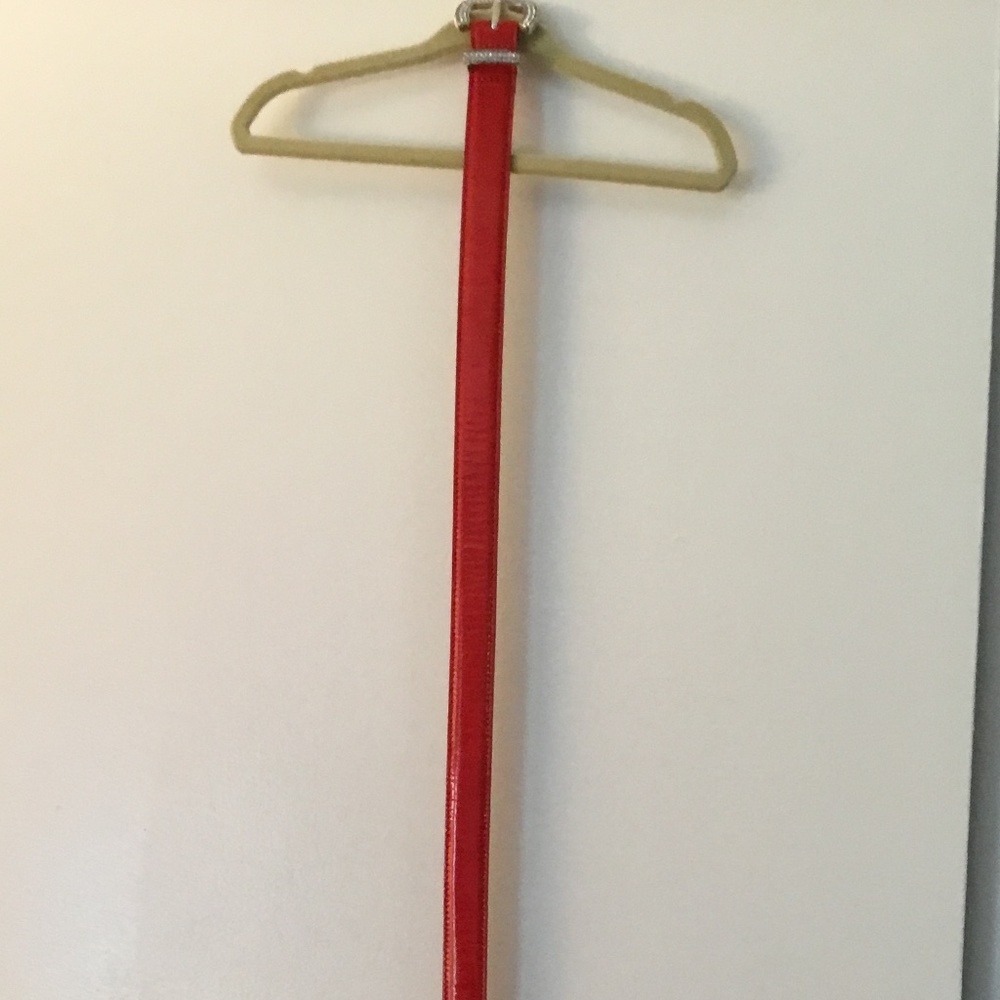 Brighton red leather belt